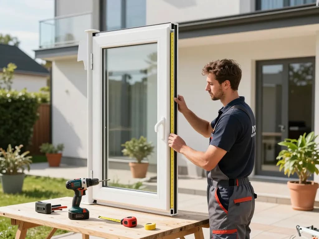 Fachkundiger Profi führt eine präzise und fachgerechte Fensterbau Bonn Fensterinstallation durch.