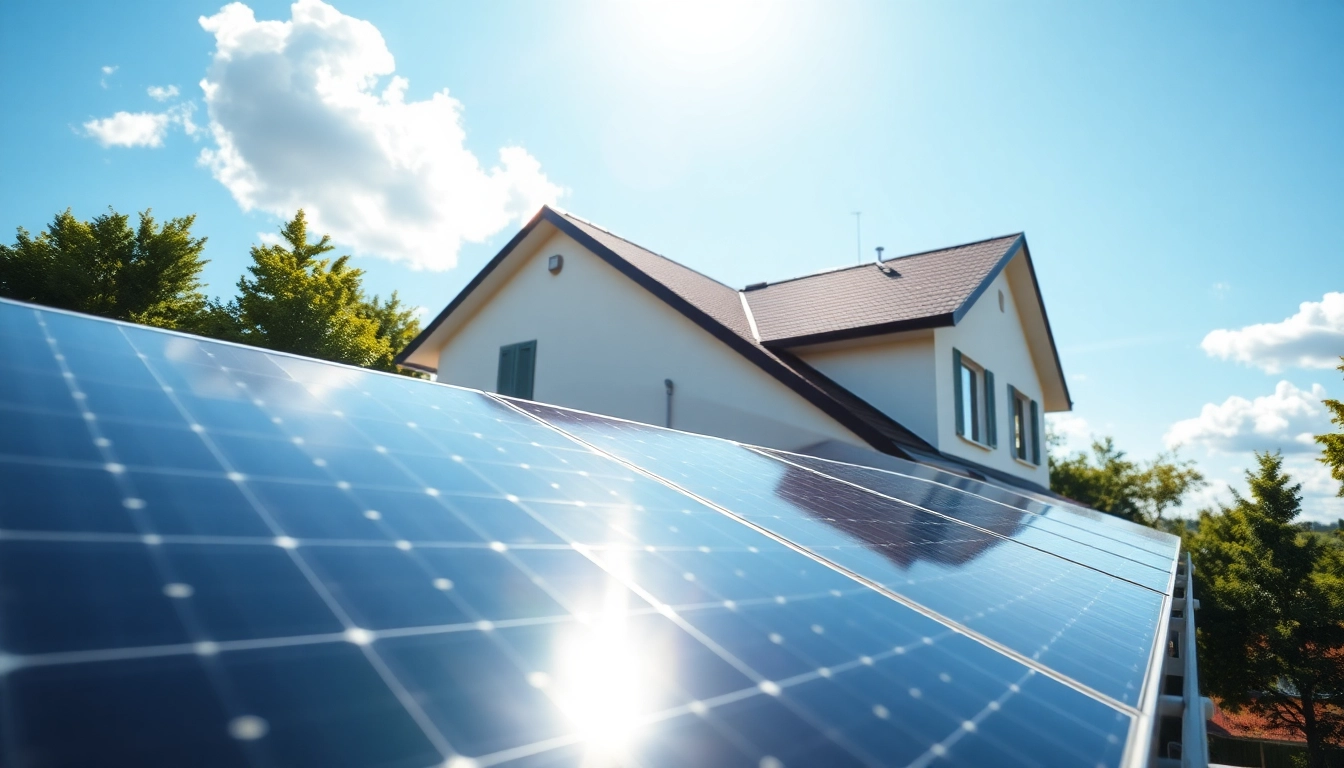 PV Anlagen Wien zeigen moderne Solarpanels auf einem Wiener Hausdach in strahlendem Sonnenlicht.