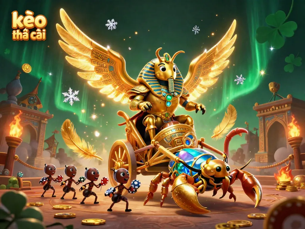 Engage with kèo nhà cái featured in a vibrant and dynamic gambling-themed 3D scenario.
