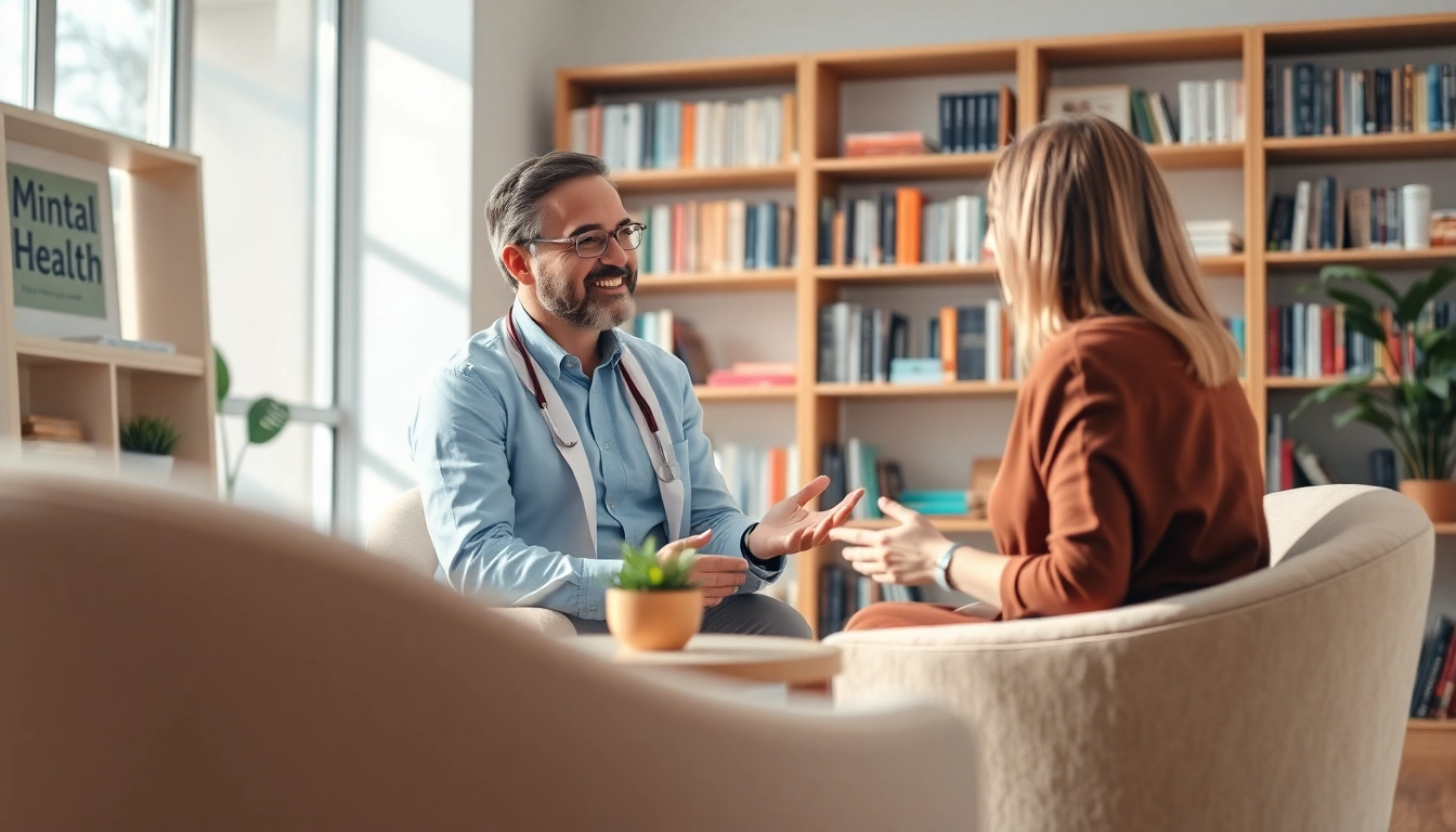 Enhance mental health awareness through a warm conversation in a professional setting.