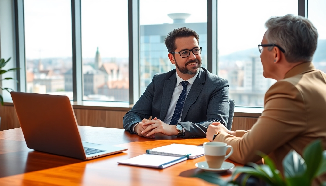 Professioneller Headhunter Schweiz berät Kandidaten in einem modernen Büro