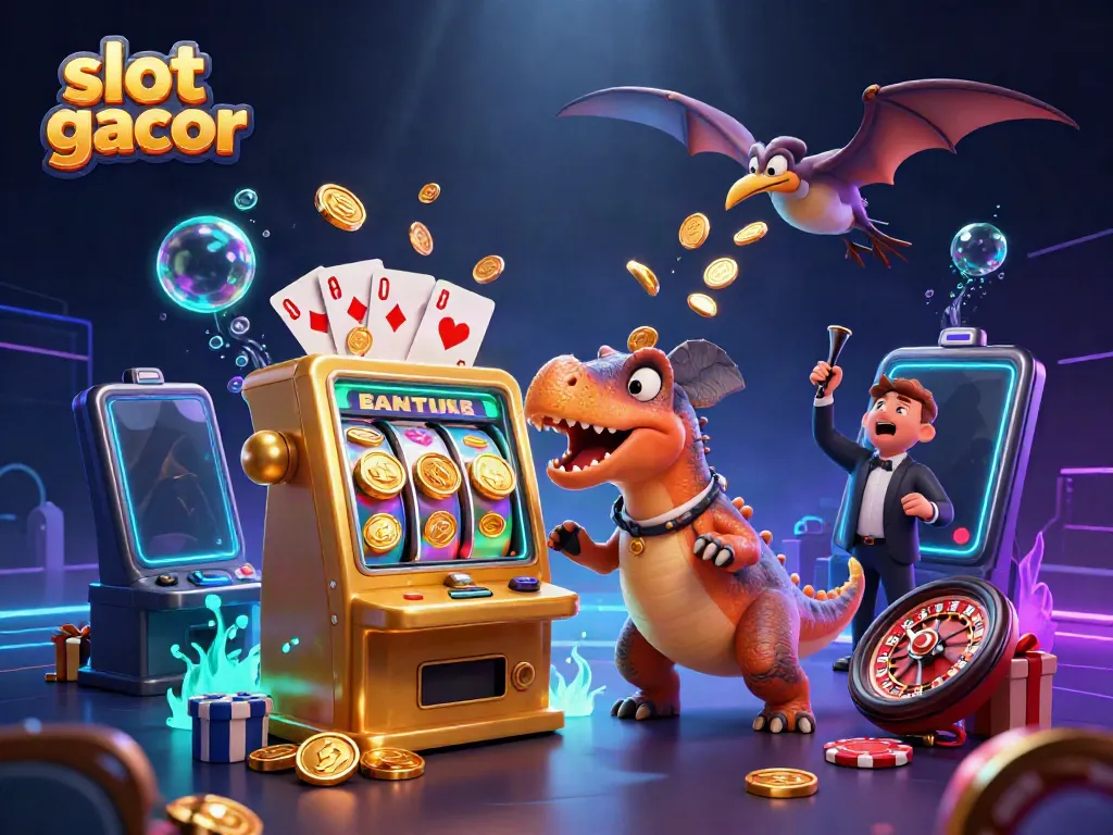 Experience the excitement of slot gacor with vibrant jackpot visuals and dynamic casino elements.