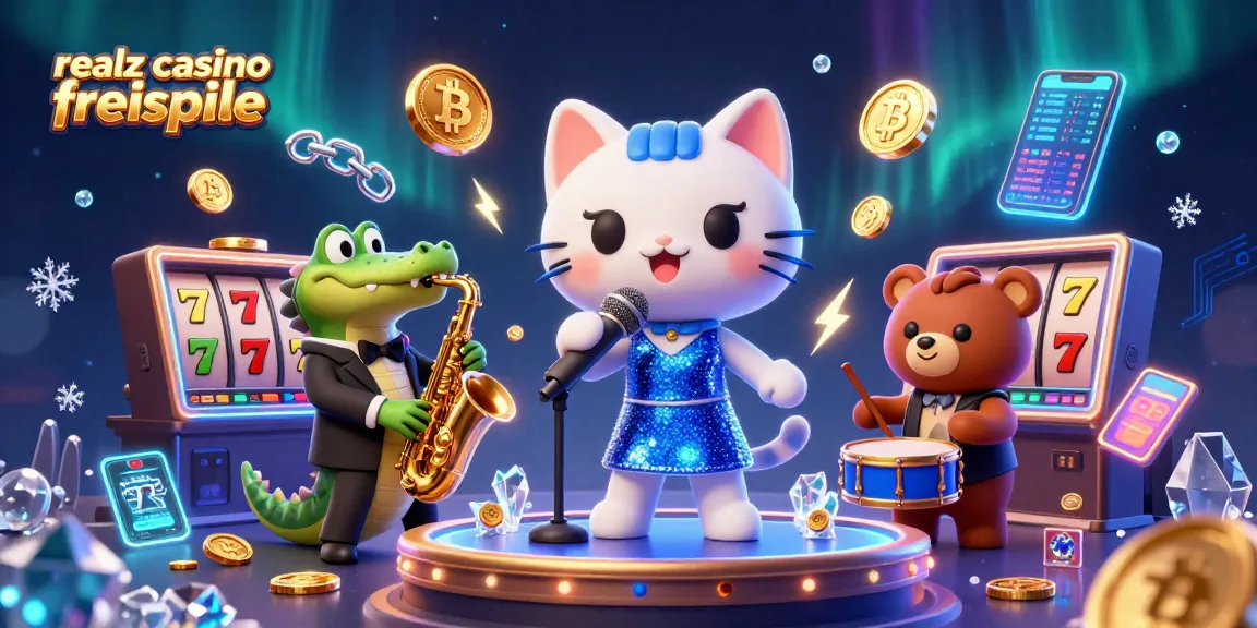 Erlebe realz Casino Freispiele in einer lebendigen 3D-Darstellung mit einer Jazz-sänger-Katze, einem Saxophon-spielenden Krokodil und einem Trommel-spielenden Bären.