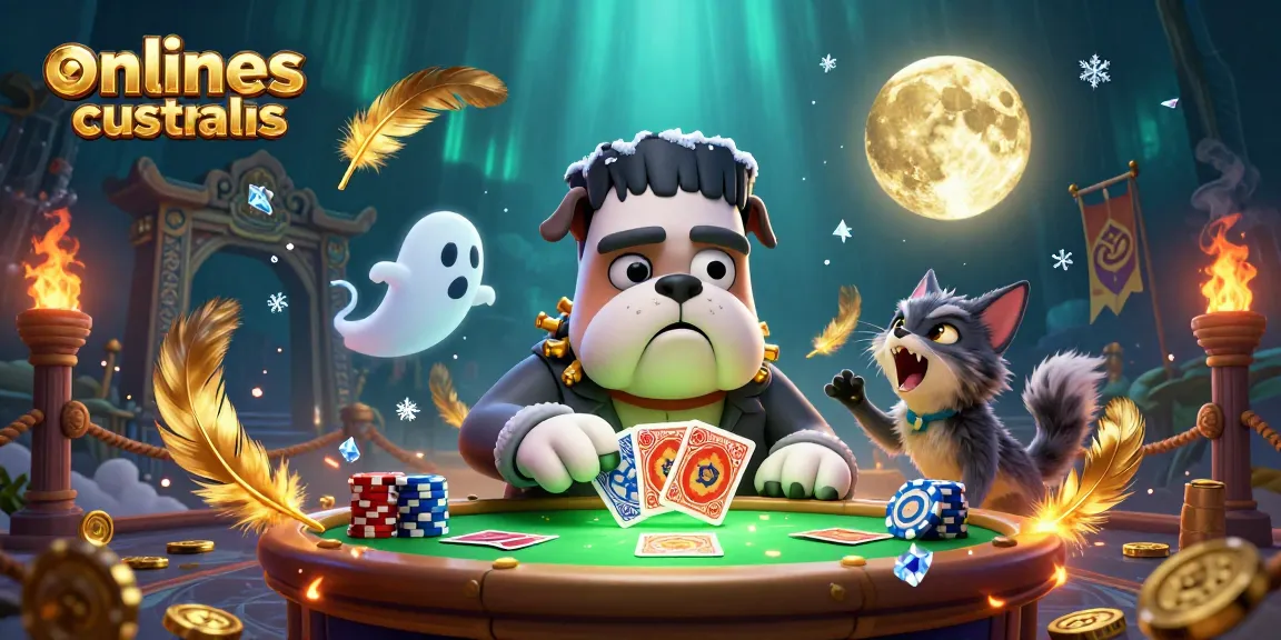 Enjoy thrilling excitement at online casinos Australia with a spooky gaming scene featuring unique characters.